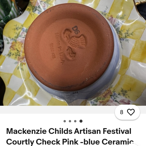 NWT Mackenzie -Childs Artisan Craft Festival Mug Glazed Ceramic or Clay Mug - Picture 9 of 9